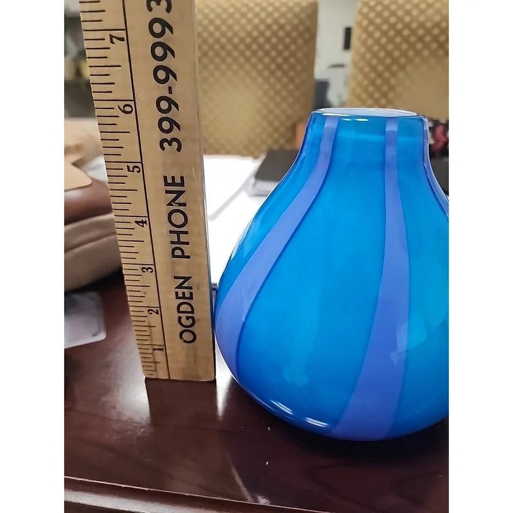 Pier One Blown Glass Purple And Blue‎ 7